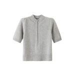 Me and Em Zip Neck Knit Tee – luxury British Gray in Me and Em exclusively at Luxury Shoes 