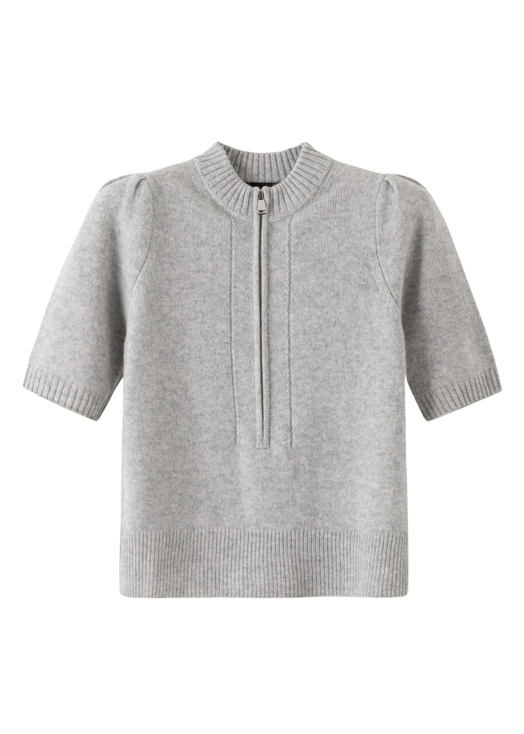 Me and Em Zip Neck Knit Tee – luxury British Gray in Me and Em exclusively at Luxury Shoes 
