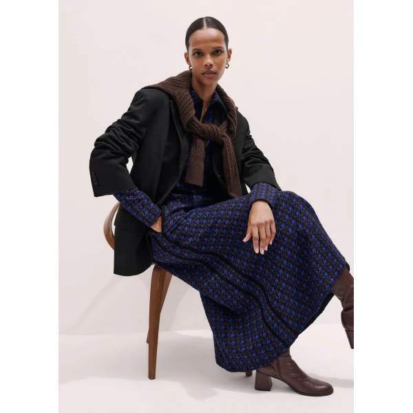 Me and Em Zip Neck Maxi Dress – luxury British Blue in Me and Em exclusively at Luxury Shoes 