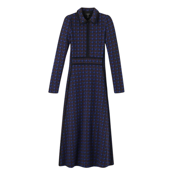 Me and Em Zip Neck Maxi Dress – luxury British Blue in Me and Em exclusively at Luxury Shoes 