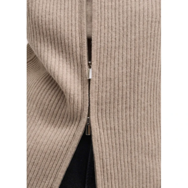 Me + Em Zip Sweater Vest – luxury British Beige in Me and Em exclusively at Luxury Shoes 