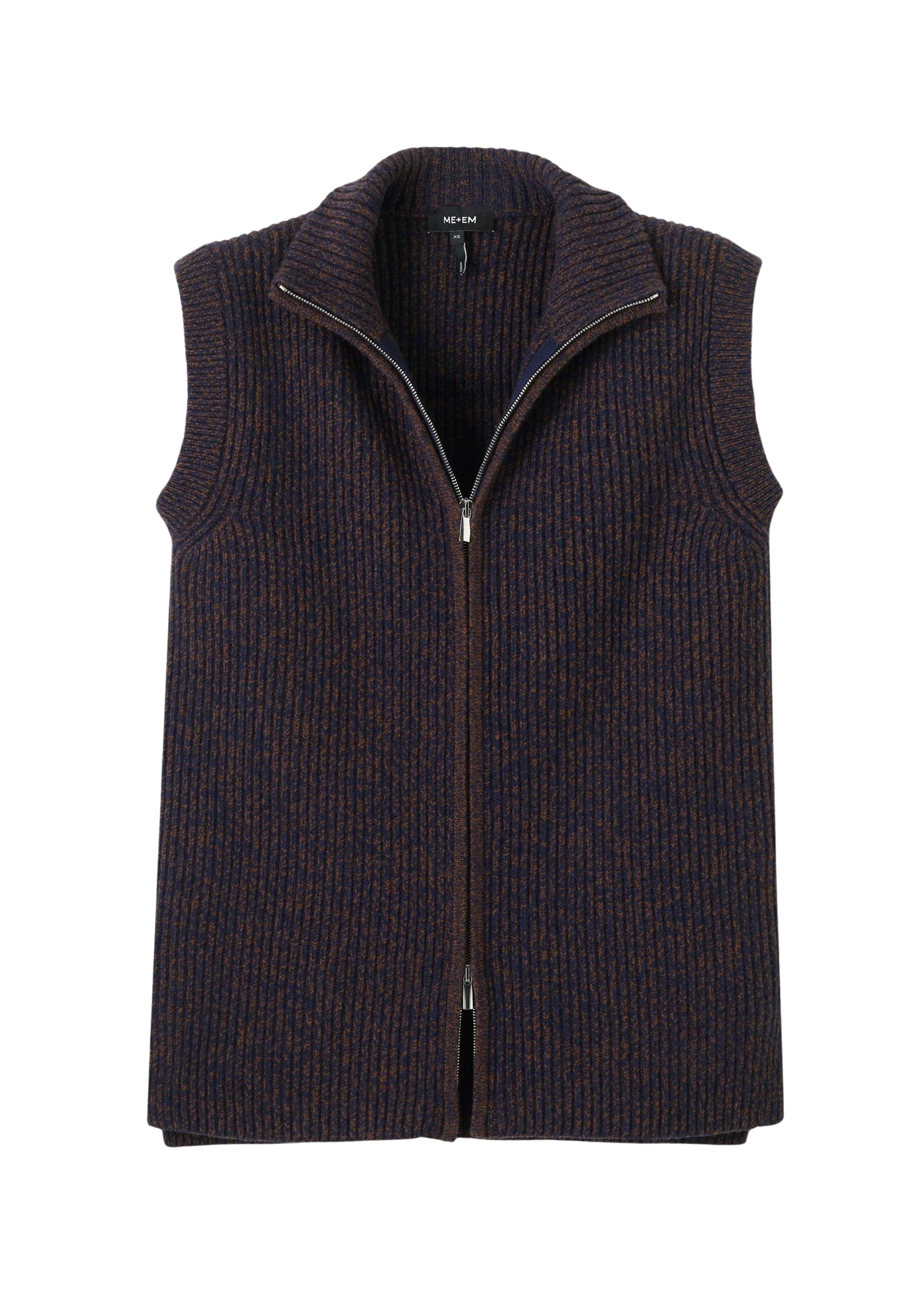Me and Em Zip Sweater Vest – luxury British Brown in Me and Em exclusively at Luxury Shoes 