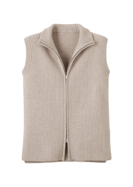 Me and Em Zip Sweater Vest – luxury British Beige in Me and Em exclusively at Luxury Shoes 