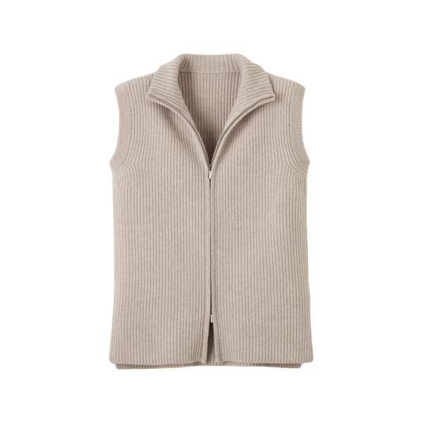 Me and Em Zip Sweater Vest – luxury British Beige in Me and Em exclusively at Luxury Shoes 