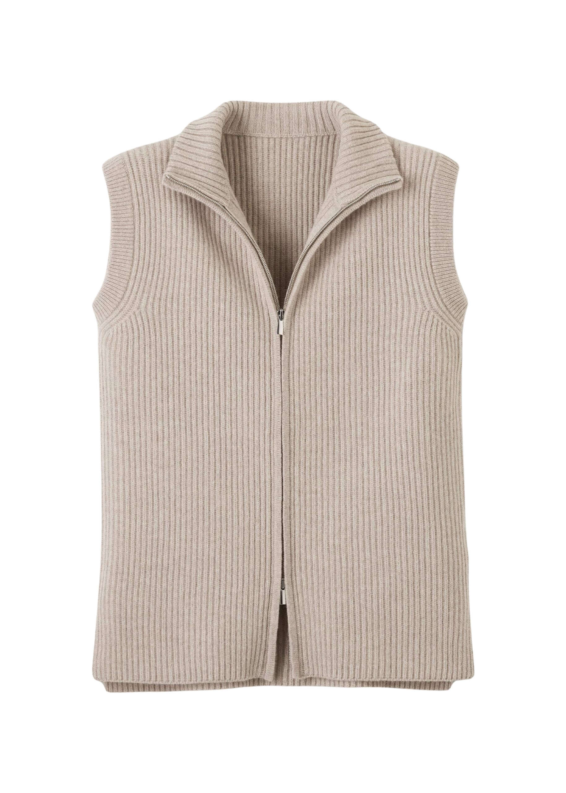 Me and Em Zip Sweater Vest – luxury British Beige in Me and Em exclusively at Luxury Shoes 