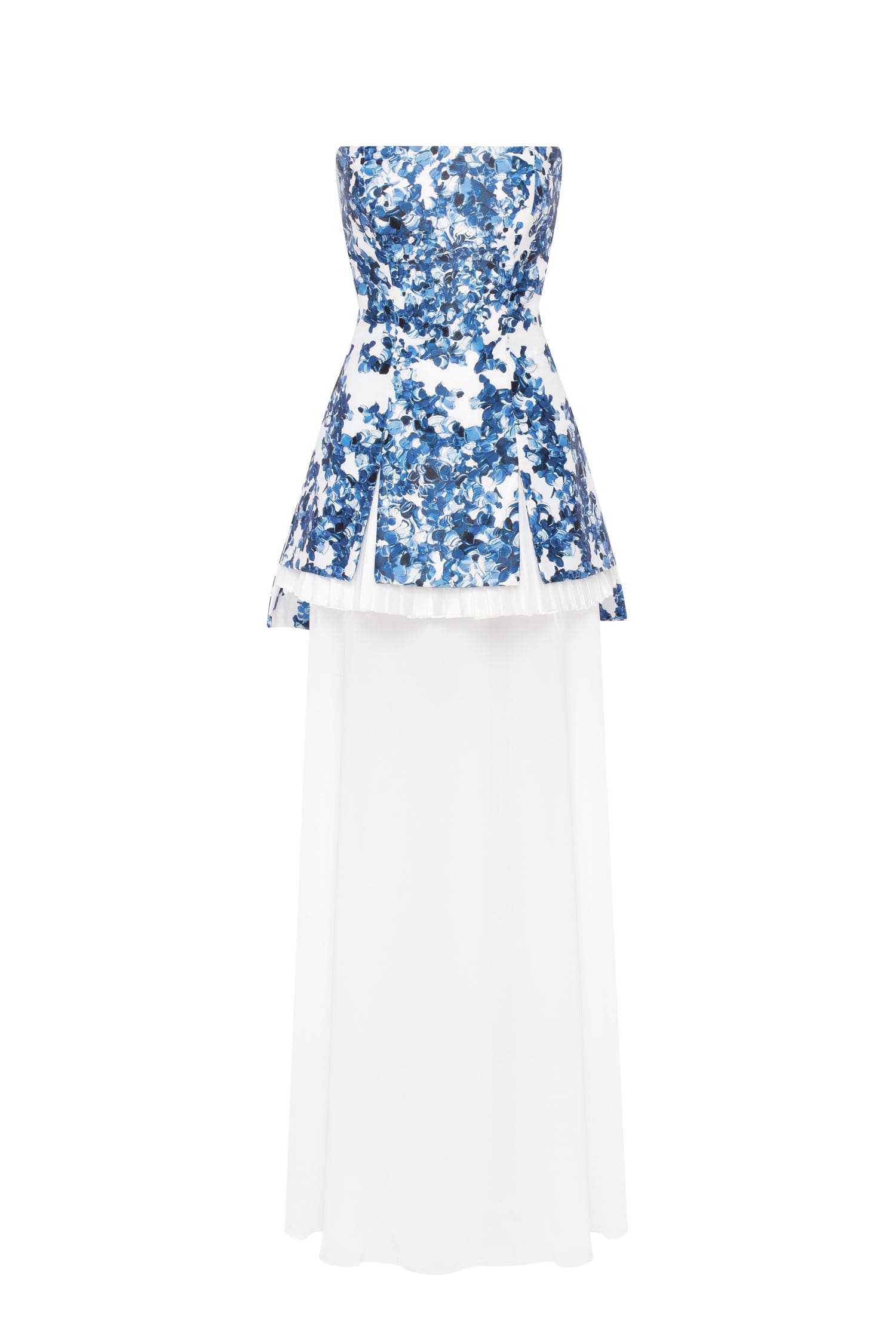 Milla 2-in-1 blue hydrangea mini with a detachable underskirt Dress
