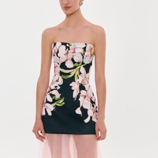 Milla 2-in-1 floral mini with a detachable candy pink sheer underskirt Dress, view 7