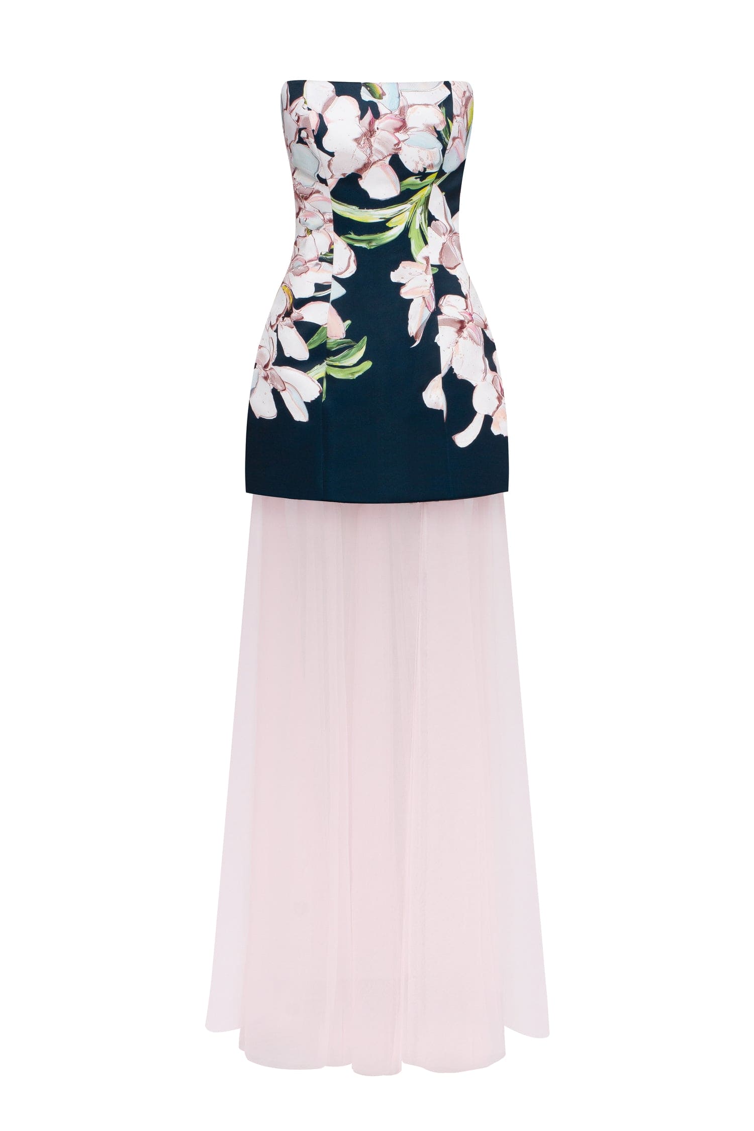 Milla 2-in-1 floral mini with a detachable candy pink sheer underskirt Dress