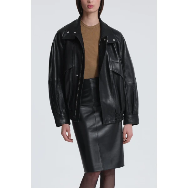 Nour Hammour Jackets Color | Ariste Fluid Leather Jacket luxury leather Jackets from Luxury Shoes 