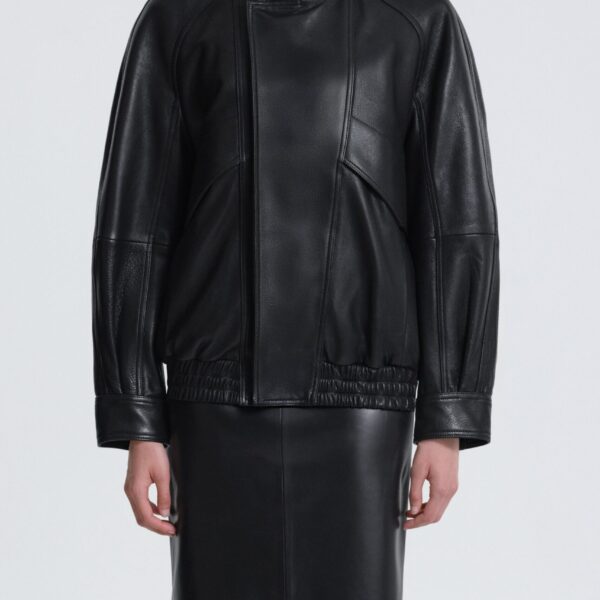 Nour Hammour Ariste Fluid Leather Jacket, view 3