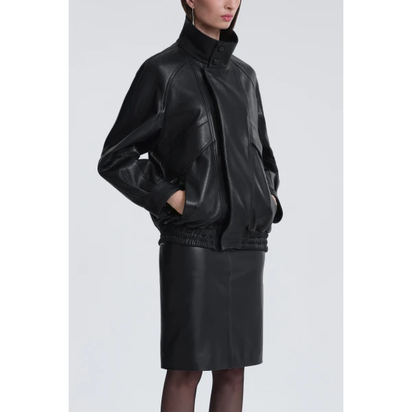Nour Hammour Jackets Color | Ariste Fluid Leather Jacket luxury leather Jackets from Luxury Shoes 