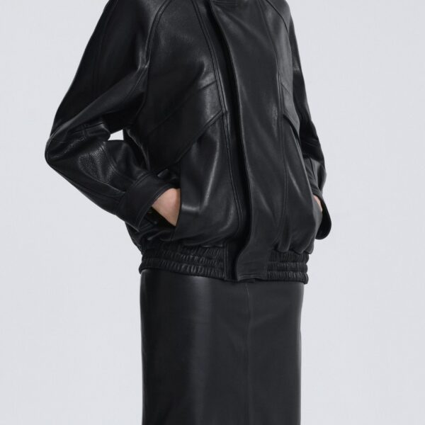 Nour Hammour Ariste Fluid Leather Jacket, view 4