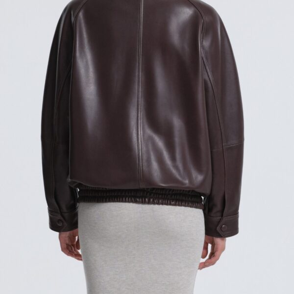 Nour Hammour Ariste Structured Leather Bomber Jacket, view 5