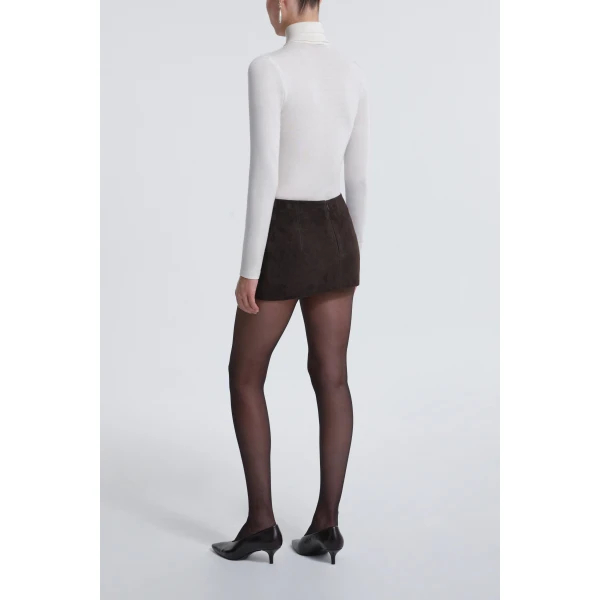 Nour Hammour Skirts Color | Avery Skirt Ultra Mini Suede Skirt luxury leather Skirts from Luxury Shoes 