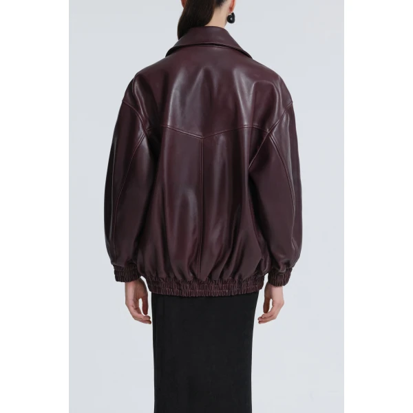 Nour Hammour Jackets Color | Beck Leather Bomber Jacket luxury leather Jackets from Luxury Shoes 