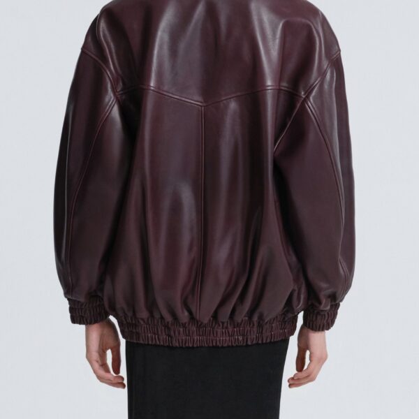 Nour Hammour Beck Leather Bomber Jacket, view 5