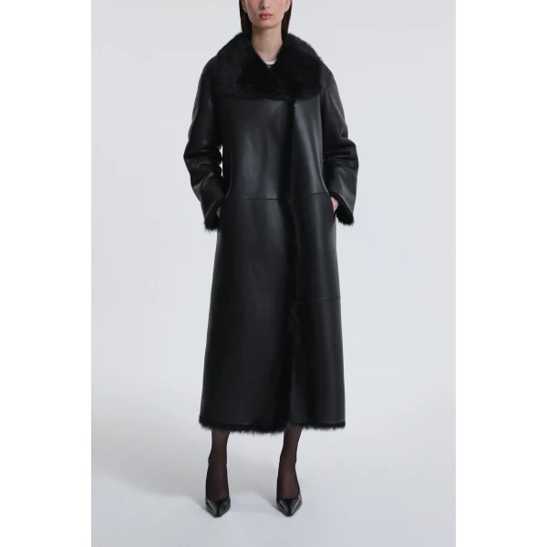 Nour Hammour Coats Color | Birthday Coat Toscana Extra Warm Shearling Coat luxury leather Coats from Luxury Shoes 