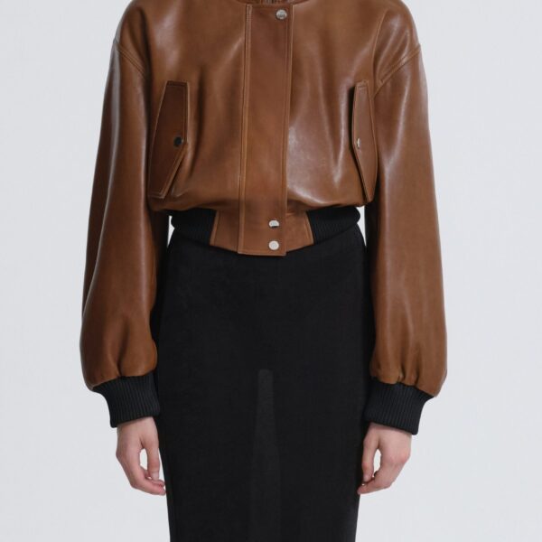 Nour Hammour Briar Cropped Bomber Jacket, view 2
