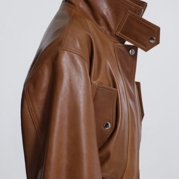 Nour Hammour Briar Cropped Bomber Jacket, view 3