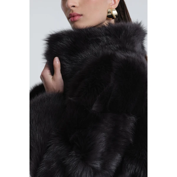 Nour Hammour Coats Color | Carolyn Everyday Shearling Midi Coat luxury leather Coats from Luxury Shoes 