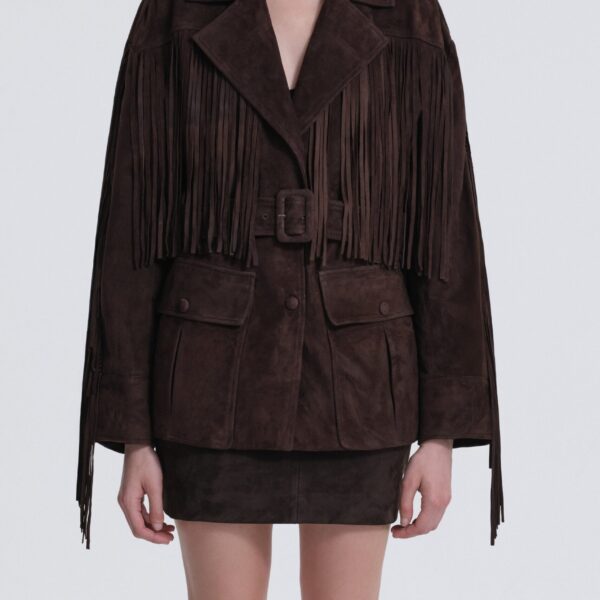 Nour Hammour Cassidy Suede Fringe Jacket, view 2