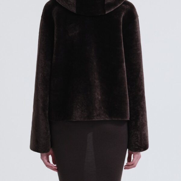 Nour Hammour Cooper Hooded Shearling Jacket, view 4