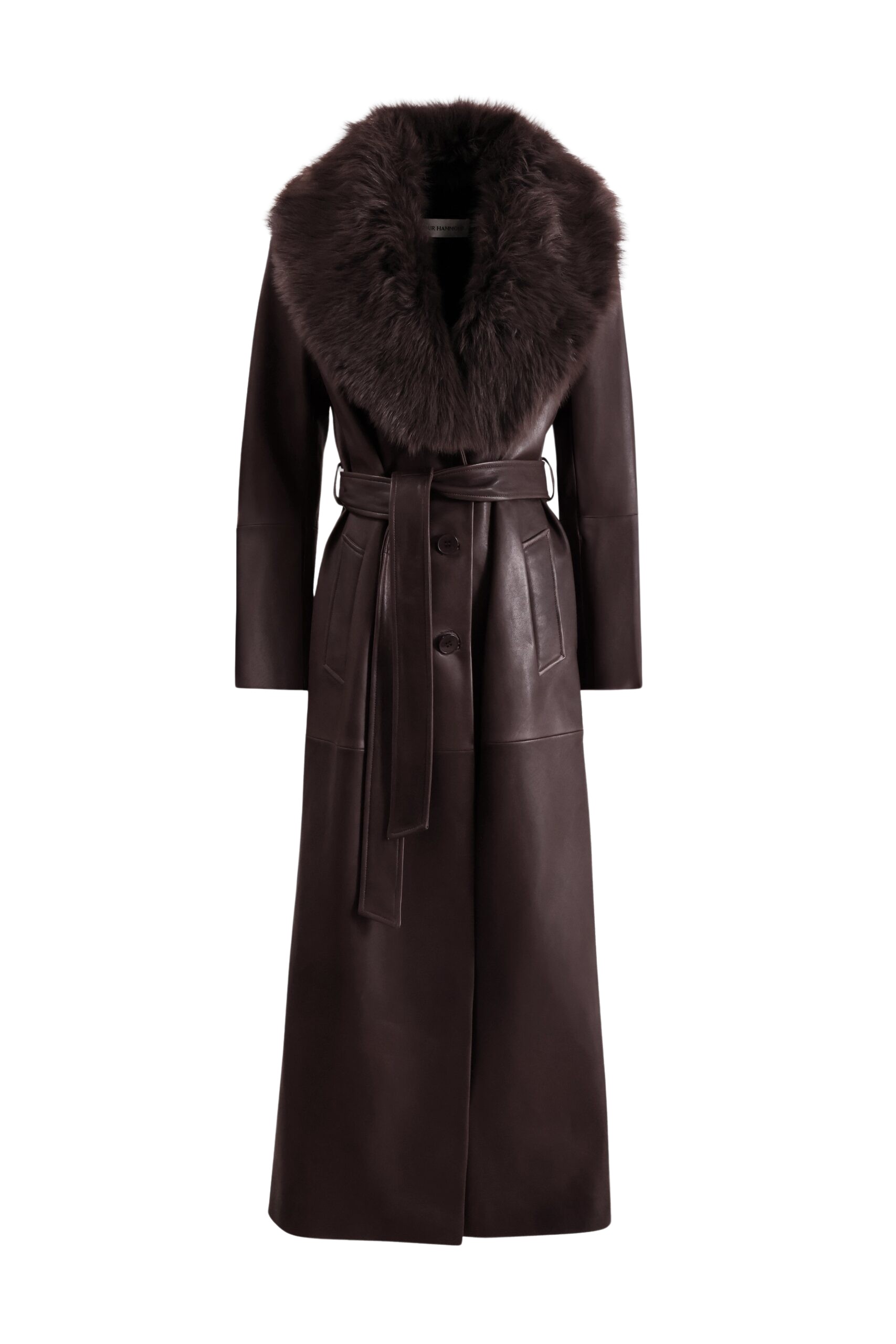 Nour Hammour Dakota Glamorous Leather Coat