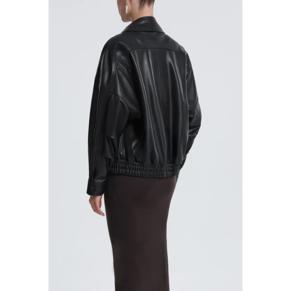 Nour Hammour Jackets Color | Dalma Relaxed Leather Jacket luxury leather Jackets from Luxury Shoes 