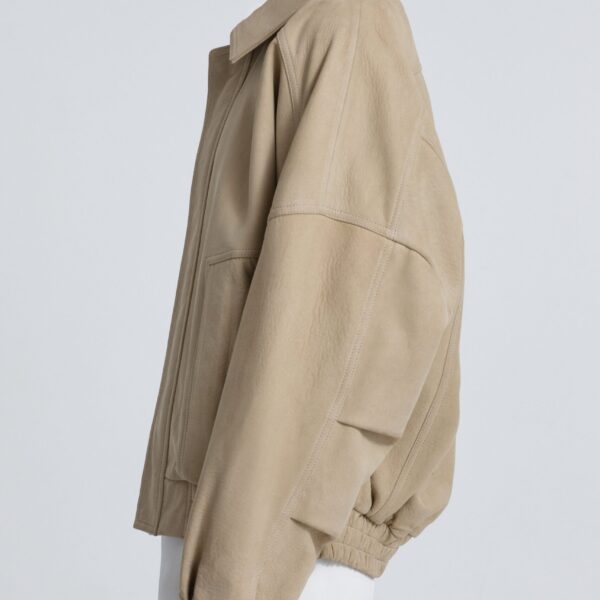 Nour Hammour Dalma Relaxed Suede Jacket, view 5