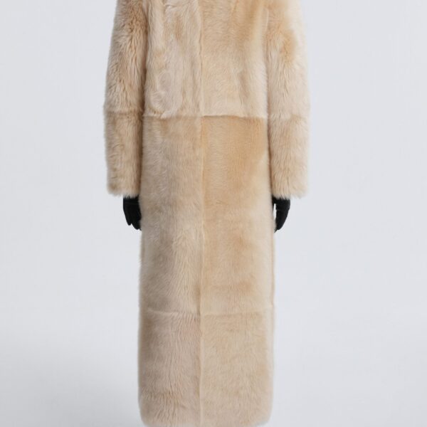 Nour Hammour Evita Long Luxurious Shearling Coat, view 4