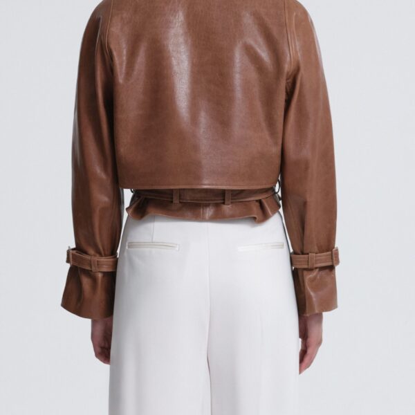 Nour Hammour Hatti Cropped Leather Jacket, view 4