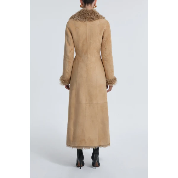 Nour Hammour Coats Color | Joni Off-duty Curly Shearling Essential luxury leather Coats from Luxury Shoes 