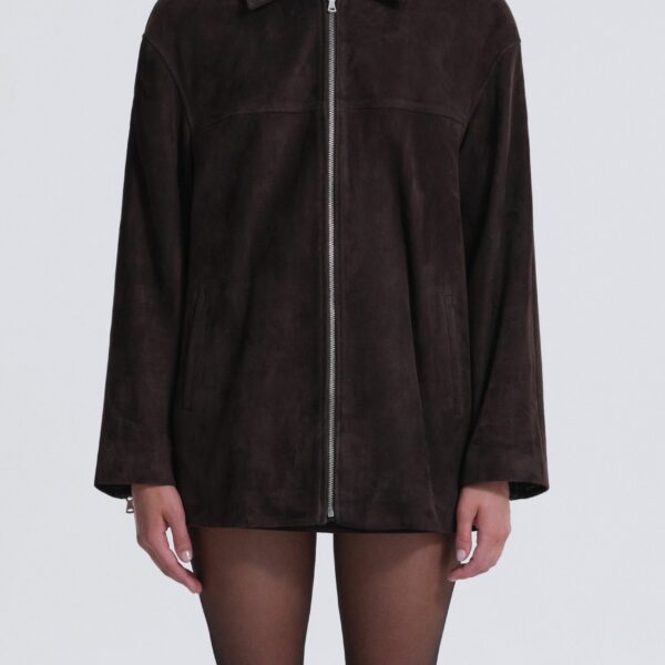 Nour Hammour Layne Sleek Suede Jacket, view 2