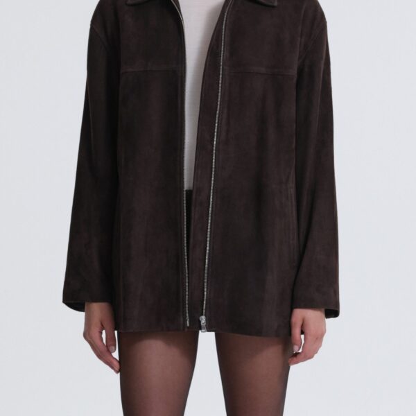 Nour Hammour Layne Sleek Suede Jacket, view 3