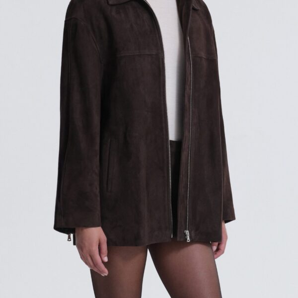 Nour Hammour Layne Sleek Suede Jacket, view 4