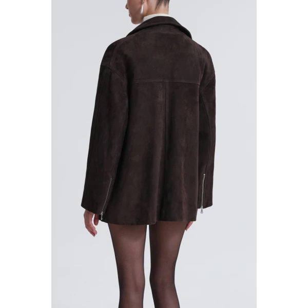 Nour Hammour Jackets Color | Layne Sleek Suede Jacket luxury leather Jackets from Luxury Shoes 