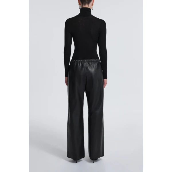Nour Hammour Pants Color | Olan Pants Relaxed Suede Pants luxury leather Pants from Luxury Shoes 