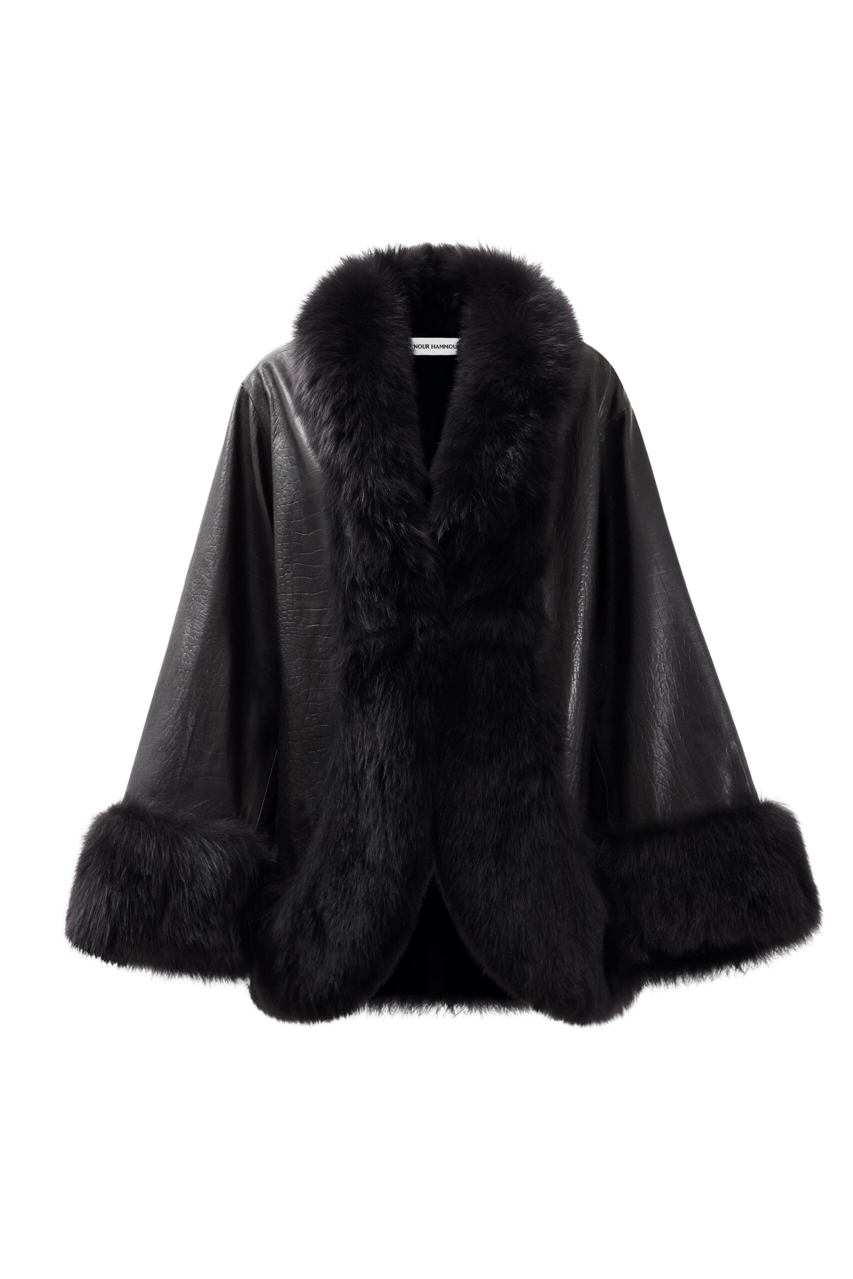 Nour Hammour Sabine Oversized Croco Coat