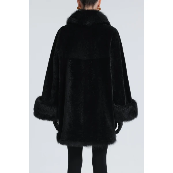 Nour Hammour Coats Color | Sima Midi Chic Shearling Coat luxury leather Coats from Luxury Shoes 