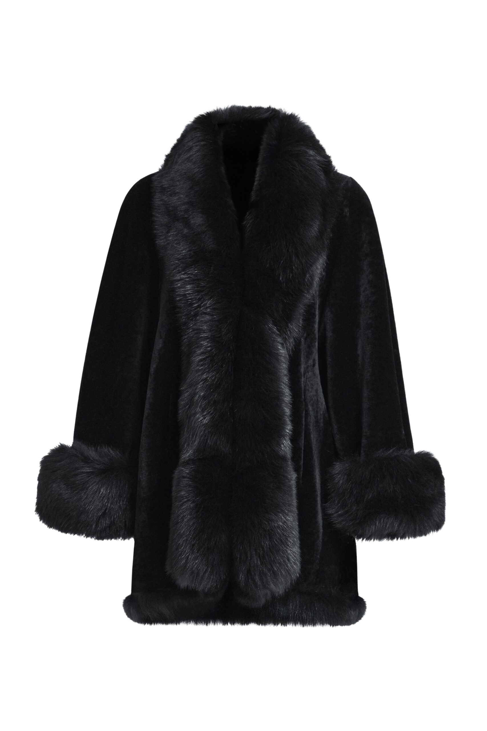 Nour Hammour Sima Midi Chic Shearling Coat