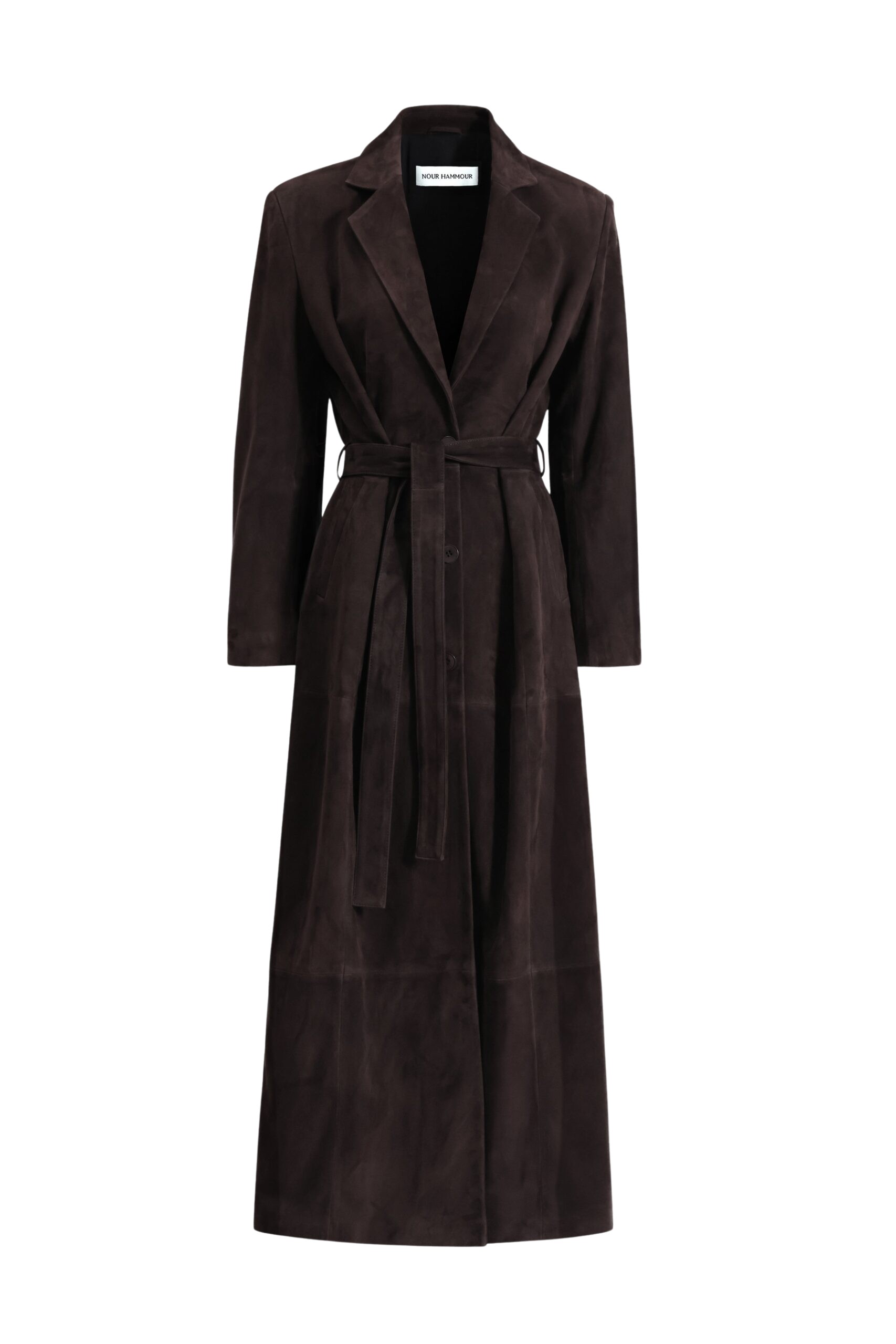 Nour Hammour Vesper Sleek Suede Coat