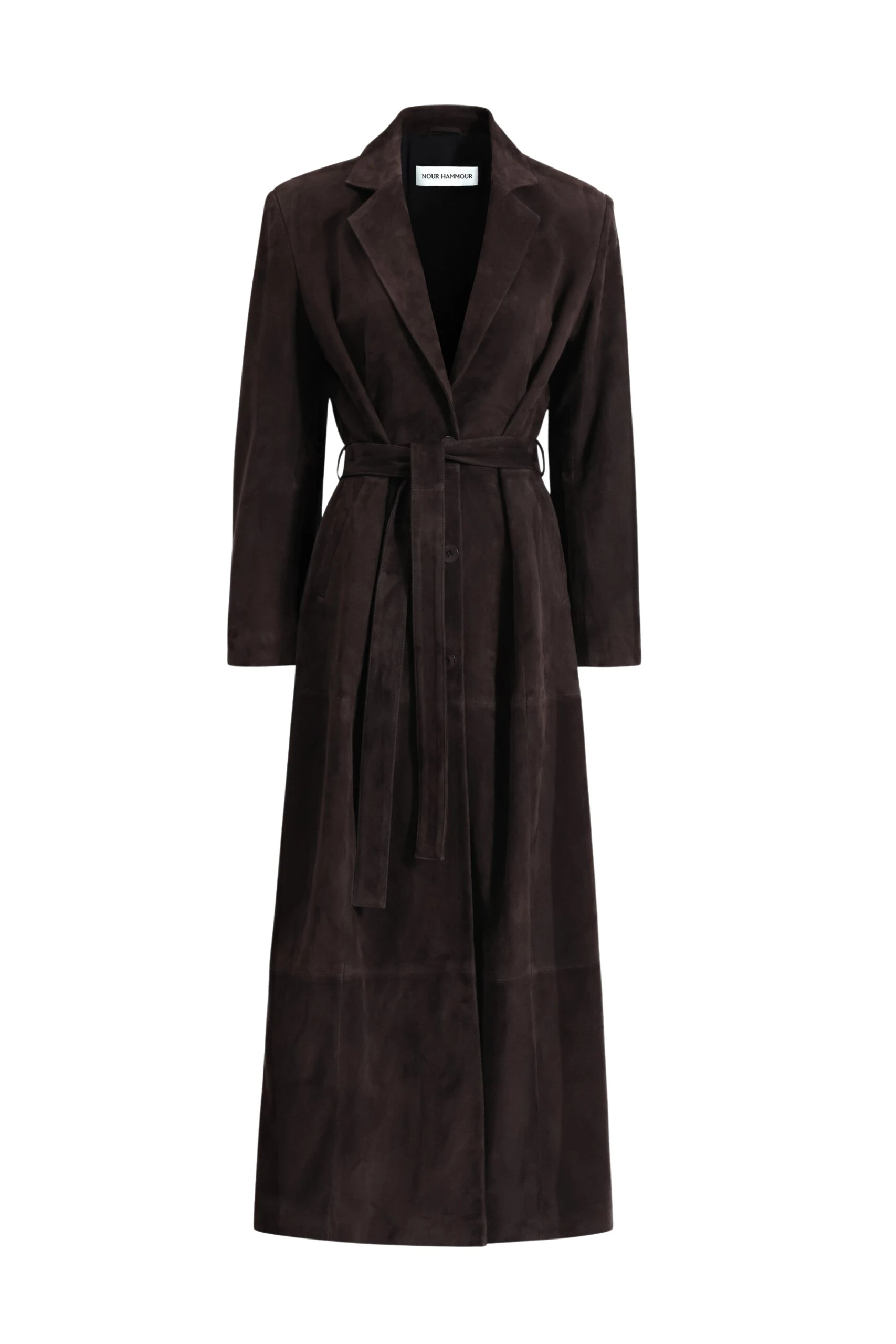 Nour-Hammour-Vesper-Sleek-Suede-Coat-scaled47482_nobg Nour Hammour Coats luxury Clothing from Luxury Handbags Marketplace