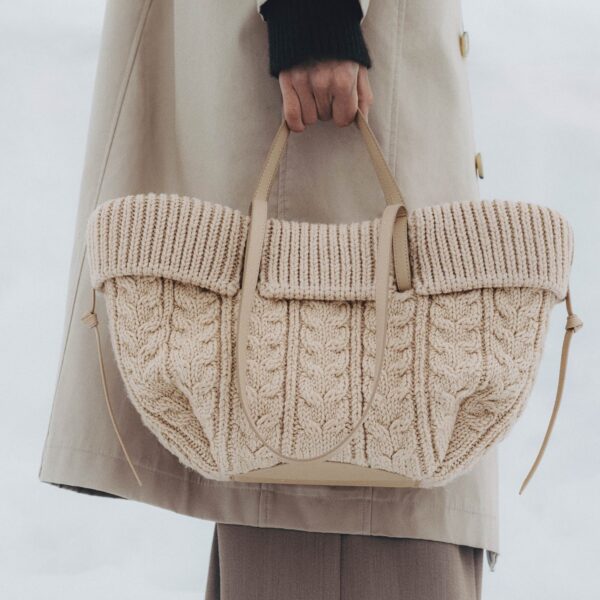 Polene Cyme Mini Edition Merino Ecru Bag, view 2
