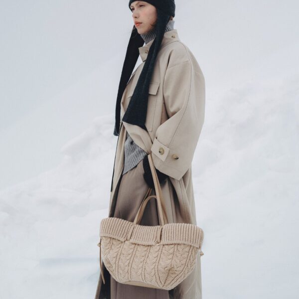 Polene Cyme Mini Edition Merino Ecru Bag, view 3