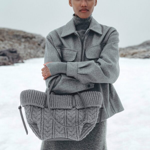 Polene Cyme Mini Edition Merino Stone Bag, view 3