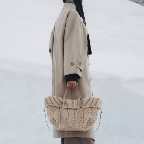 Polene Cyme Mini Edition Merino Ecru Bag, view 4