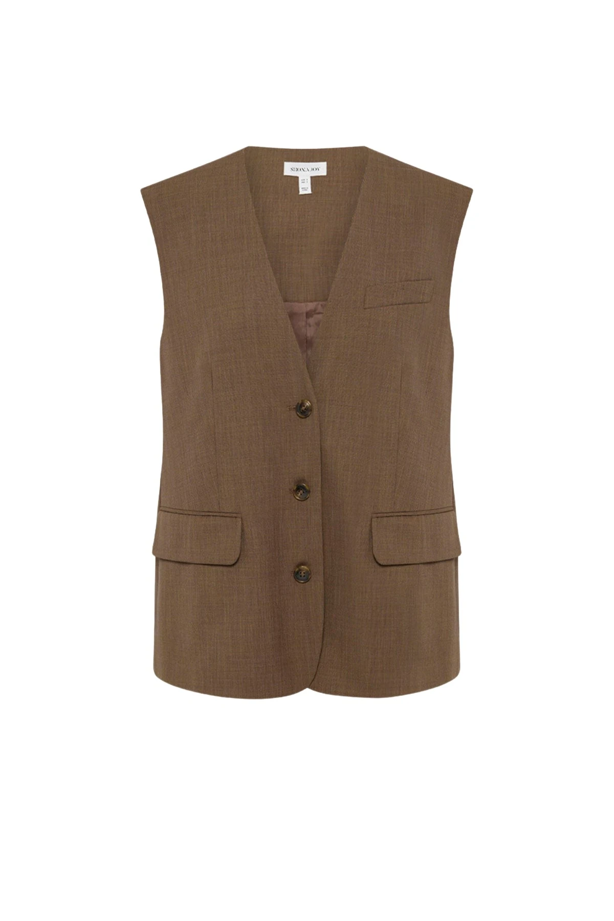 Shona-Joy-Asher-Sleeveless-Blazer-2025-coveti19046_nobg Shona Joy Brown Jackets luxury Clothing from Luxury Handbags Marketplace