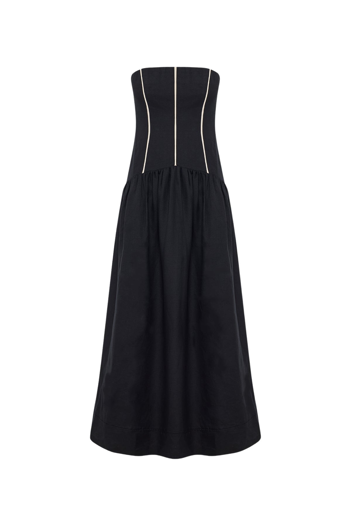 Shona Joy Billie Contrast Strapless Midi Dress