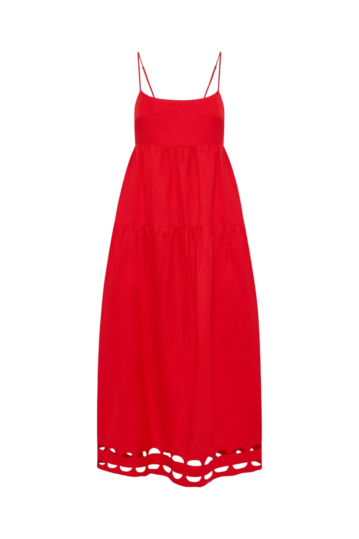 Shona Joy Birdie Scallop Tiered Midi Dress
