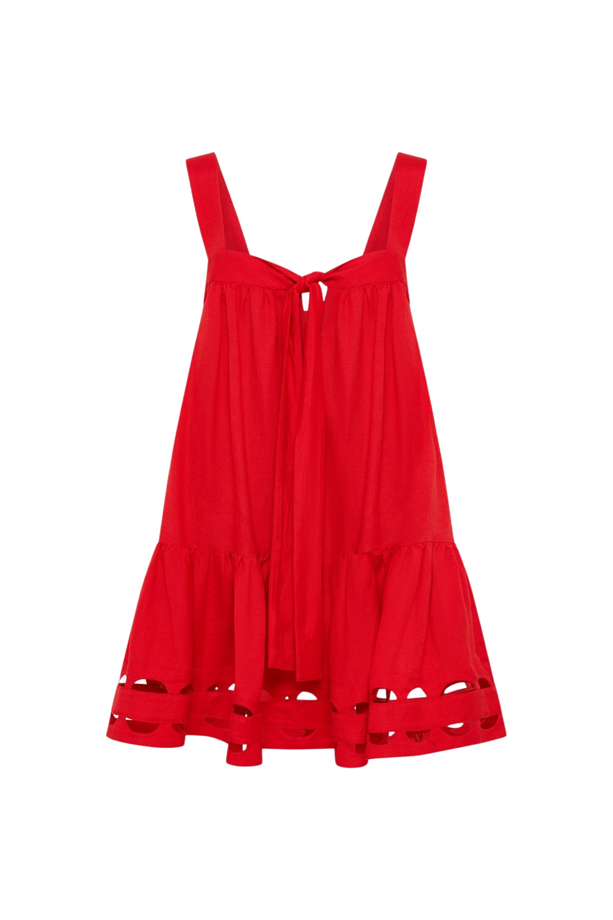 Shona Joy Birdie Scallop Tiered Mini Dress